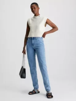 Calvin Klein Jean Mom En Coton Recyclé -Pas Cher Calvin Klein Magasin J20J221443 1AA alternate3