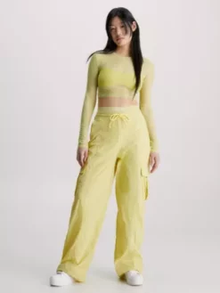 Calvin Klein Haut Court à Manches Longues En Maille -Pas Cher Calvin Klein Magasin J20J221461 KCQ alternate4