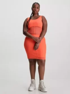 Calvin Klein Robe-débardeur Double épaisseur En Maille -Pas Cher Calvin Klein Magasin J20J221463 SDD alternate1