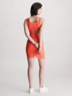 Calvin Klein Robe-débardeur Double épaisseur En Maille -Pas Cher Calvin Klein Magasin J20J221463 SDD alternate2