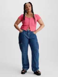 Calvin Klein T-shirt En Coton Avec Fermeture Agrafe -Pas Cher Calvin Klein Magasin J20J221498 TIK alternate4