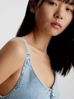 Calvin Klein Mini-robe Zippée En Jean -Pas Cher Calvin Klein Magasin J20J221502 1AA alternate3