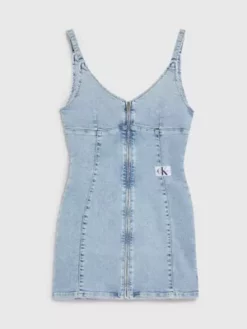Calvin Klein Mini-robe Zippée En Jean -Pas Cher Calvin Klein Magasin J20J221502 1AA alternate5