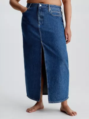 Calvin Klein Jupe Longue Taille Haute En Denim 4 Calvin Klein Jupe Longue Taille Haute En Denim – Image 2