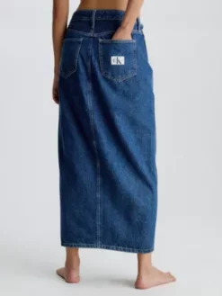 Calvin Klein Jupe Longue Taille Haute En Denim 12 Calvin Klein Jupe Longue Taille Haute En Denim -Pas Cher Calvin Klein Magasin J20J221505 1A4 alternate2
