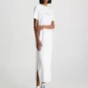 Calvin Klein Robe T-shirt Longue Avec Monogramme -Pas Cher Calvin Klein Magasin J20J221519 YAF main