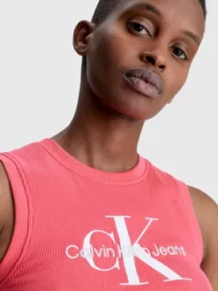 Calvin Klein Débardeur Court Avec Monogramme -Pas Cher Calvin Klein Magasin J20J221521 XI1 alternate3