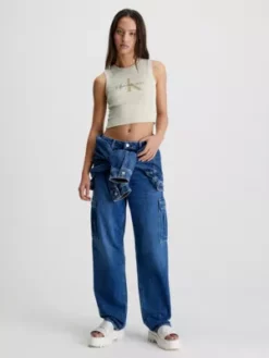 Calvin Klein Débardeur Court Avec Monogramme -Pas Cher Calvin Klein Magasin J20J221564 ACI alternate3