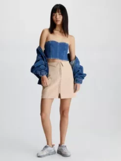 Calvin Klein Mini-jupe Avec Fermeture Agrafe -Pas Cher Calvin Klein Magasin J20J221576 ABM alternate4