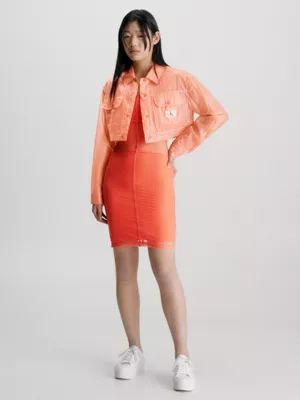 Calvin Klein Veste Courte En Nylon Froissé Transparent 6 Calvin Klein Veste Courte En Nylon Froissé Transparent – Image 4