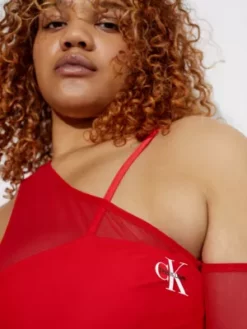 Calvin Klein Robe Ajourée En Maille Superposée - Pride -Pas Cher Calvin Klein Magasin J20J221598 XAJ alternate3