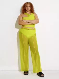 Calvin Klein Pantalon En Maille Superposée Avec Ceinture à Nouer - Pride -Pas Cher Calvin Klein Magasin J20J221599 LRE alternate4