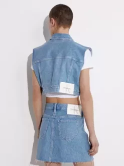 Calvin Klein Veste Courte En Jean - Pride -Pas Cher Calvin Klein Magasin J20J221615 1AA alternate2