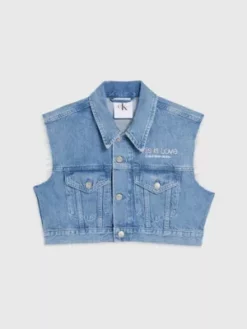 Calvin Klein Veste Courte En Jean - Pride -Pas Cher Calvin Klein Magasin J20J221615 1AA alternate6