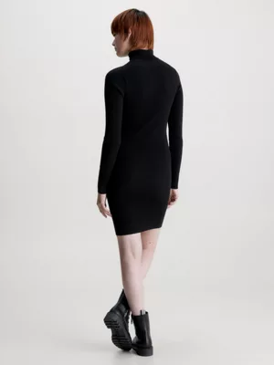 Calvin Klein Robe Slim Côtelée à Col Roulé 5 Calvin Klein Robe Slim Côtelée à Col Roulé – Image 3