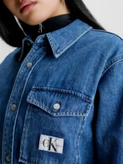 Calvin Klein Robe-chemise En Jean Avec Ceinture -Pas Cher Calvin Klein Magasin J20J221812 1AA alternate3