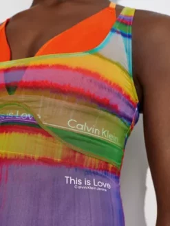 Calvin Klein Robe-débardeur En Maille Multicolore - Pride -Pas Cher Calvin Klein Magasin J20J221841 0KP alternate3