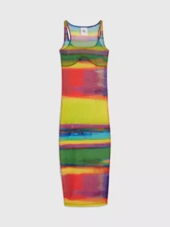 Calvin Klein Robe-débardeur En Maille Multicolore - Pride -Pas Cher Calvin Klein Magasin J20J221841 0KP alternate6