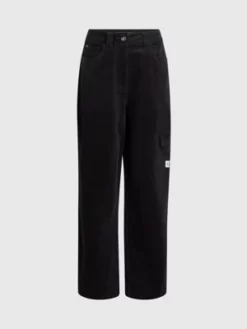 Calvin Klein Pantalon Cargo Taille Haute En Velours Côtelé -Pas Cher Calvin Klein Magasin J20J221861 BEH alternate5