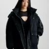 Calvin Klein Bomber à Capuche Oversize -Pas Cher Calvin Klein Magasin J20J221879 BEH main