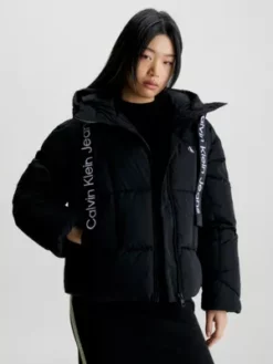 Calvin Klein Doudoune Courte Avec Logo Tape