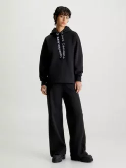 Calvin Klein Sweat-shirt à Capuche Surdimensionné Avec Logo Tape -Pas Cher Calvin Klein Magasin J20J221942 BEH alternate4