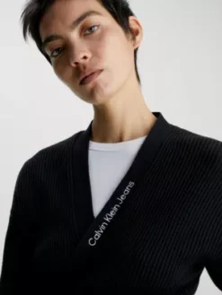 Calvin Klein Cardigan Portefeuille En Coton Avec Ceinture 9 Calvin Klein Cardigan Portefeuille En Coton Avec Ceinture -Pas Cher Calvin Klein Magasin J20J221956 BEH alternate2