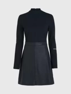 Calvin Klein Mini-robe En Jersey Milano Enduit -Pas Cher Calvin Klein Magasin J20J221983 BEH alternate5