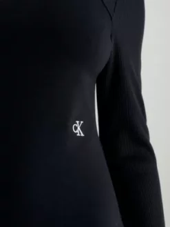 Calvin Klein Robe Ajourée En Jersey Milano -Pas Cher Calvin Klein Magasin J20J221984 BEH alternate3