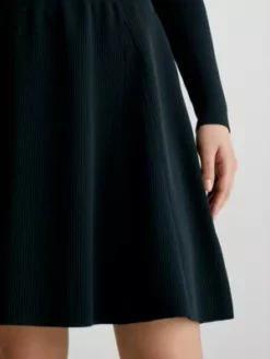 Calvin Klein Robe En Maille Côtelée Avec épaules Dénudées -Pas Cher Calvin Klein Magasin J20J221988 BEH alternate3