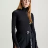 Calvin Klein Haut à Col Roulé Et Manches Fendues -Pas Cher Calvin Klein Magasin J20J222014 BEH main