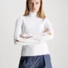Calvin Klein Haut à Col Roulé Et Manches Fendues -Pas Cher Calvin Klein Magasin J20J222014 YAF main