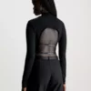 Calvin Klein Haut à Manches Longues Ajouré Dans Le Dos -Pas Cher Calvin Klein Magasin J20J222019 BEH main