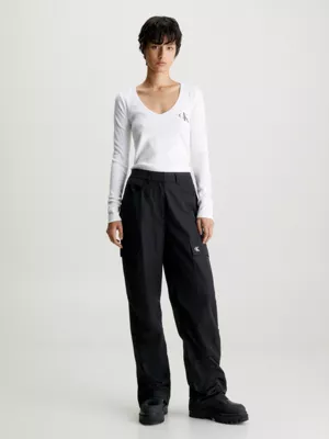 Calvin Klein Haut Slim Côtelé à Col En V 7 Calvin Klein Haut Slim Côtelé à Col En V – Image 5