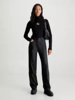 Calvin Klein Haut Côtelé à Col Roulé Avec Monogramme -Pas Cher Calvin Klein Magasin J20J222024 BEH alternate4