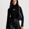 Calvin Klein Haut Côtelé à Col Roulé Avec Monogramme -Pas Cher Calvin Klein Magasin J20J222024 BEH main
