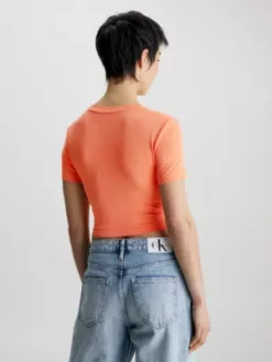 Calvin Klein T-shirt Court Torsadé -Pas Cher Calvin Klein Magasin J20J222128 SDD alternate2