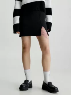 Calvin Klein Mini-jupe Slim Côtelée