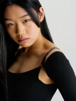 Calvin Klein Mini-robe Moulante Avec Bretelle -Pas Cher Calvin Klein Magasin J20J222193 BEH alternate2