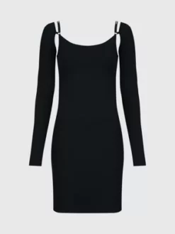Calvin Klein Mini-robe Moulante Avec Bretelle -Pas Cher Calvin Klein Magasin J20J222193 BEH alternate4