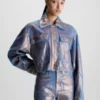 Calvin Klein Chemise Veste Courte En Jean Métallisé -Pas Cher Calvin Klein Magasin J20J222203 1A4 main