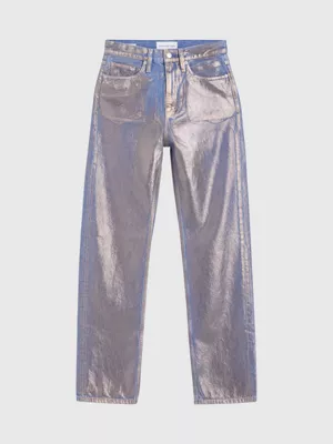 Calvin Klein Jean Droit Taille Haute Fini Métallisé 8 Calvin Klein Jean Droit Taille Haute Fini Métallisé – Image 6
