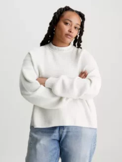 Calvin Klein Pull En Coton Avec Col Et Logo -Pas Cher Calvin Klein Magasin J20J222255 YBI alternate1