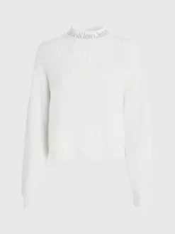 Calvin Klein Pull En Coton Avec Col Et Logo -Pas Cher Calvin Klein Magasin J20J222255 YBI alternate5