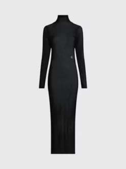 Calvin Klein Robe Longue Moulante En Maille Transparente -Pas Cher Calvin Klein Magasin J20J222275 BEH alternate5