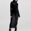 Calvin Klein Robe Longue Moulante En Maille Transparente -Pas Cher Calvin Klein Magasin J20J222275 BEH main