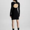 Calvin Klein Robe En Maille De Coton Ajourée Dans Le Dos 1 Calvin Klein Robe En Maille De Coton Ajourée Dans Le Dos -Pas Cher Calvin Klein Magasin J20J222277 BEH main