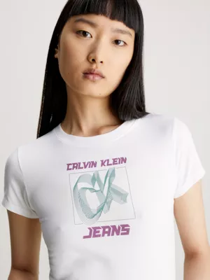 Calvin Klein T-shirt Slim En Coton Avec Logo 5 Calvin Klein T-shirt Slim En Coton Avec Logo â Image 3