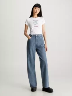 Calvin Klein T-shirt Slim En Coton Avec Logo 9 Calvin Klein T-shirt Slim En Coton Avec Logo -Pas Cher Calvin Klein Magasin J20J222345 YAF alternate3