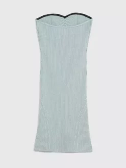 Calvin Klein Robe Sans Bretelles En Maille Côtelée Métallisée -Pas Cher Calvin Klein Magasin J20J222573 CAX alternate6